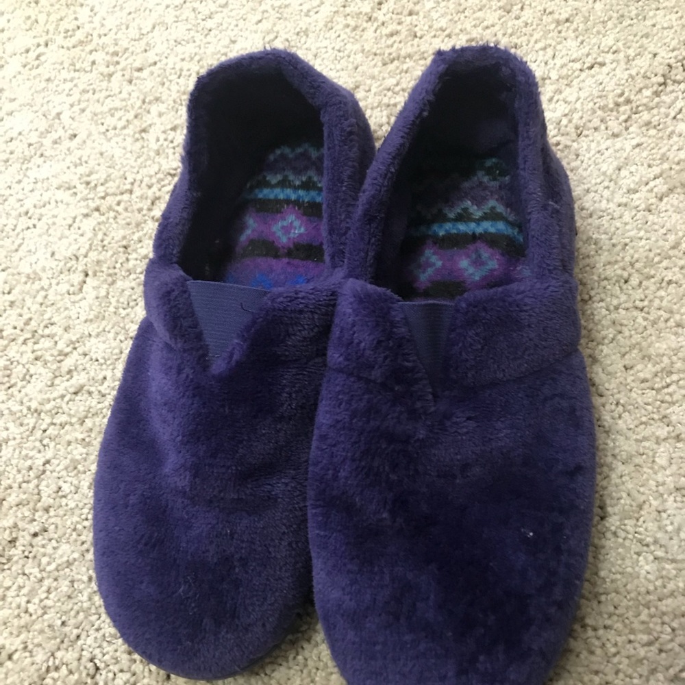 Purple comfy slippers